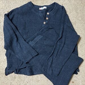 Free People Navy Blue Hailey Sweater Set